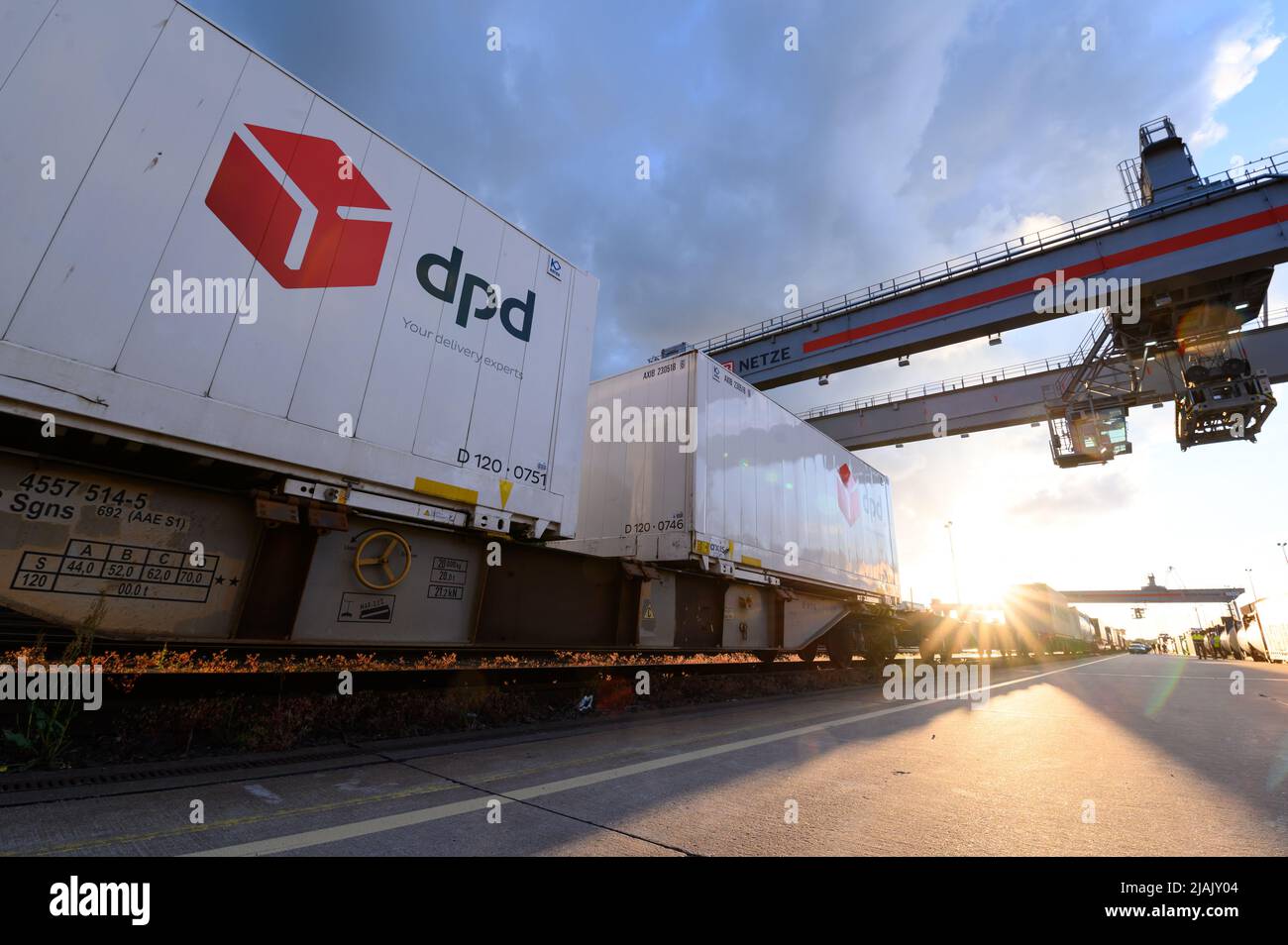 Hamburg, Germany. 30th May, 2022. The first two DPD containers are on a ...