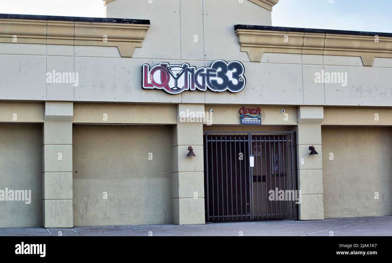 Houston, Texas USA 05132022 Lounge 33 building exterior in