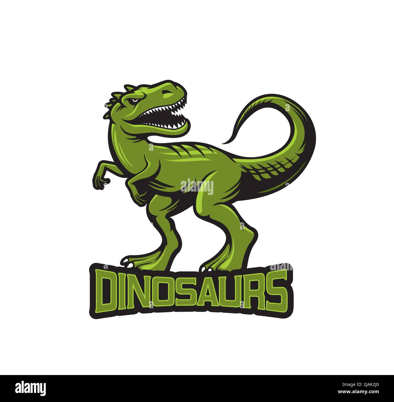 Tyrannosaur dinosaur mascot of sport team, vector dino raptor tshirt