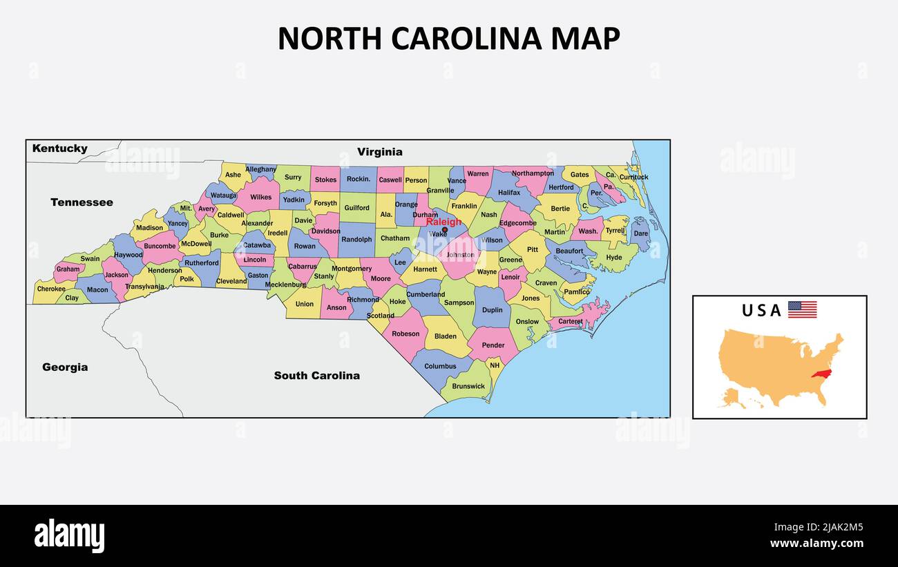Wilson Map Stock Vector Images Alamy North Carolina Map State And District Map Of North Carolina Political Map Of North Carolina With Neighboring Countries And Borders 2JAK2M5