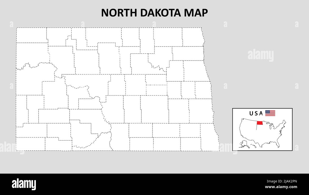 North Dakota Map. District map of North Dakota in District map of North