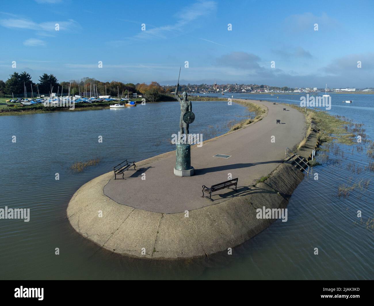 Brythnoth statue maldon essex england hires stock photography and