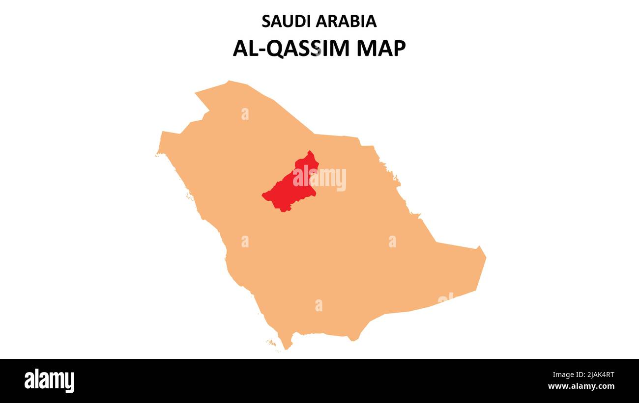 AlQassim map highlighted on Saudi Arabia map. AlQassim map on Saudi Arabia Stock Vector Image