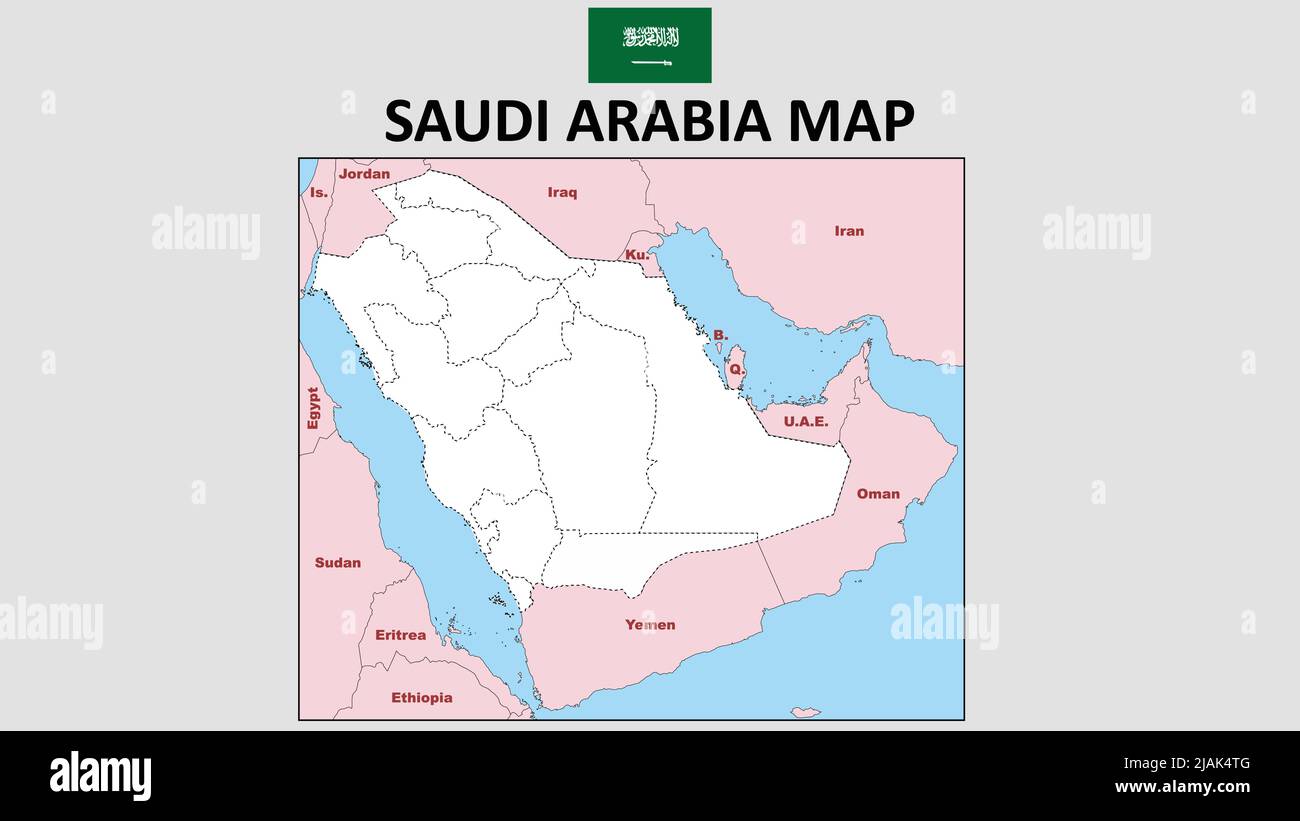 Saudi Arabia Map. Political map of Saudi Arabia. Saudi Arabia Map with