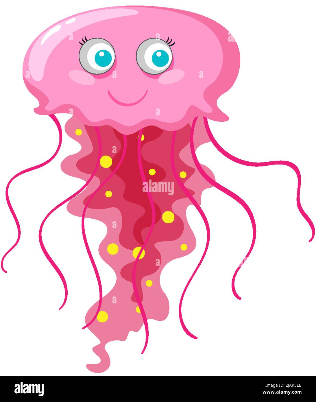 A pink jellyfish in cartoon style illustration Stock Vector Image & Art
