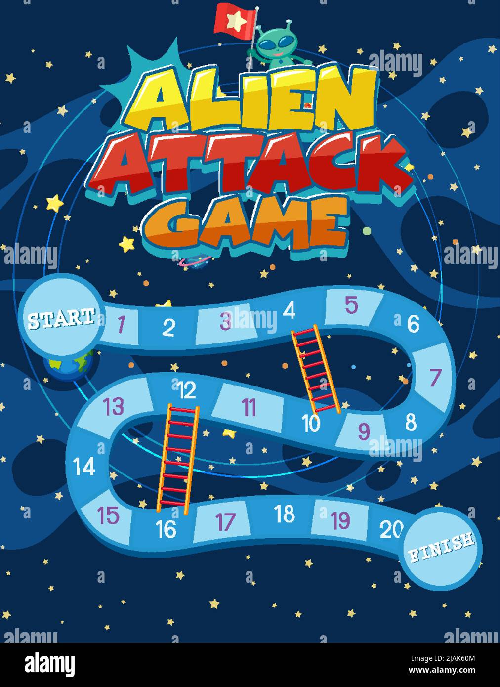 Game template with space theme background illustration Stock Vector ...