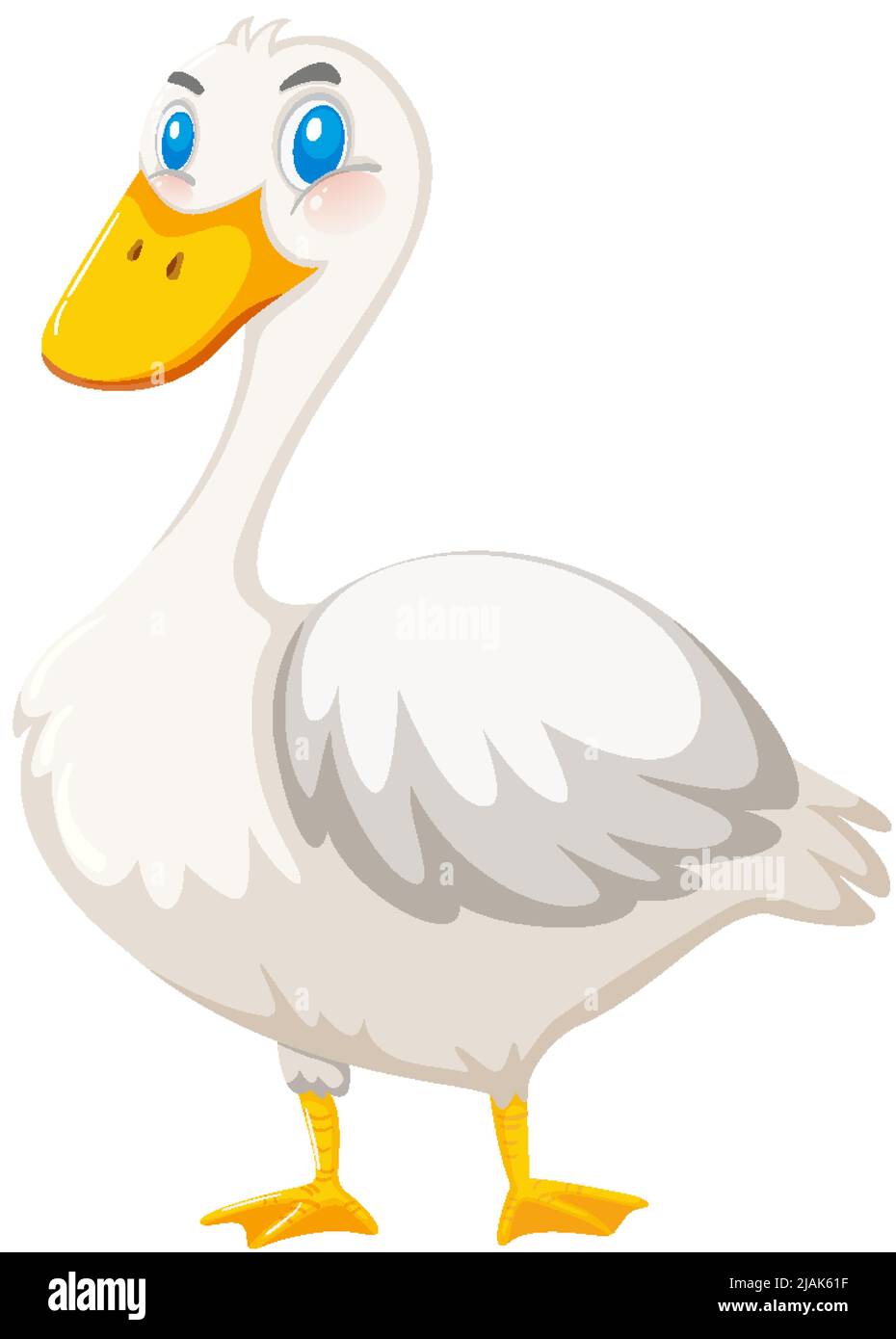 Duck cartoon character on white background illustration Stock Vector ...