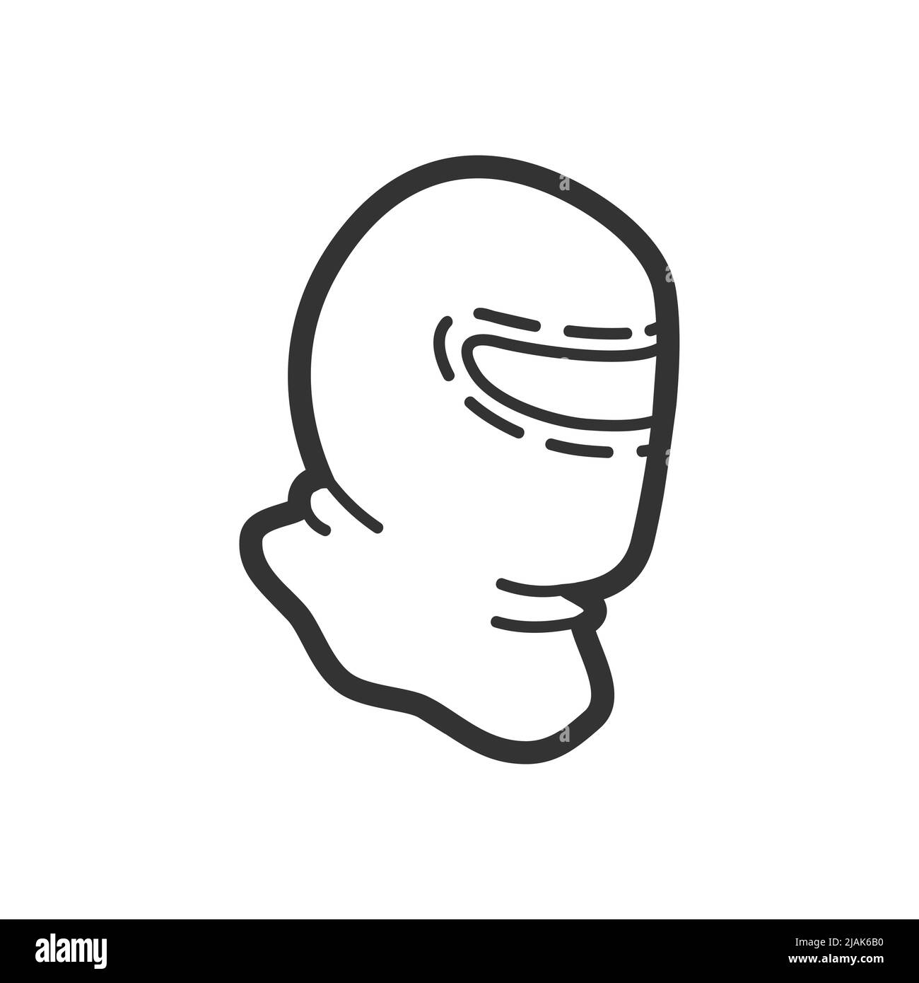 Head protection mask, vector flat paintball or airsoft icon Stock Vector