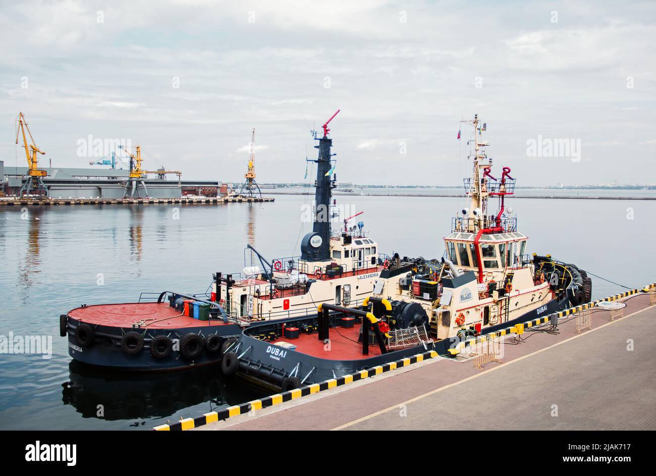 Odessa, Ukraine - September 5, 2021: A ship in the Odessa sea port Stock Photo