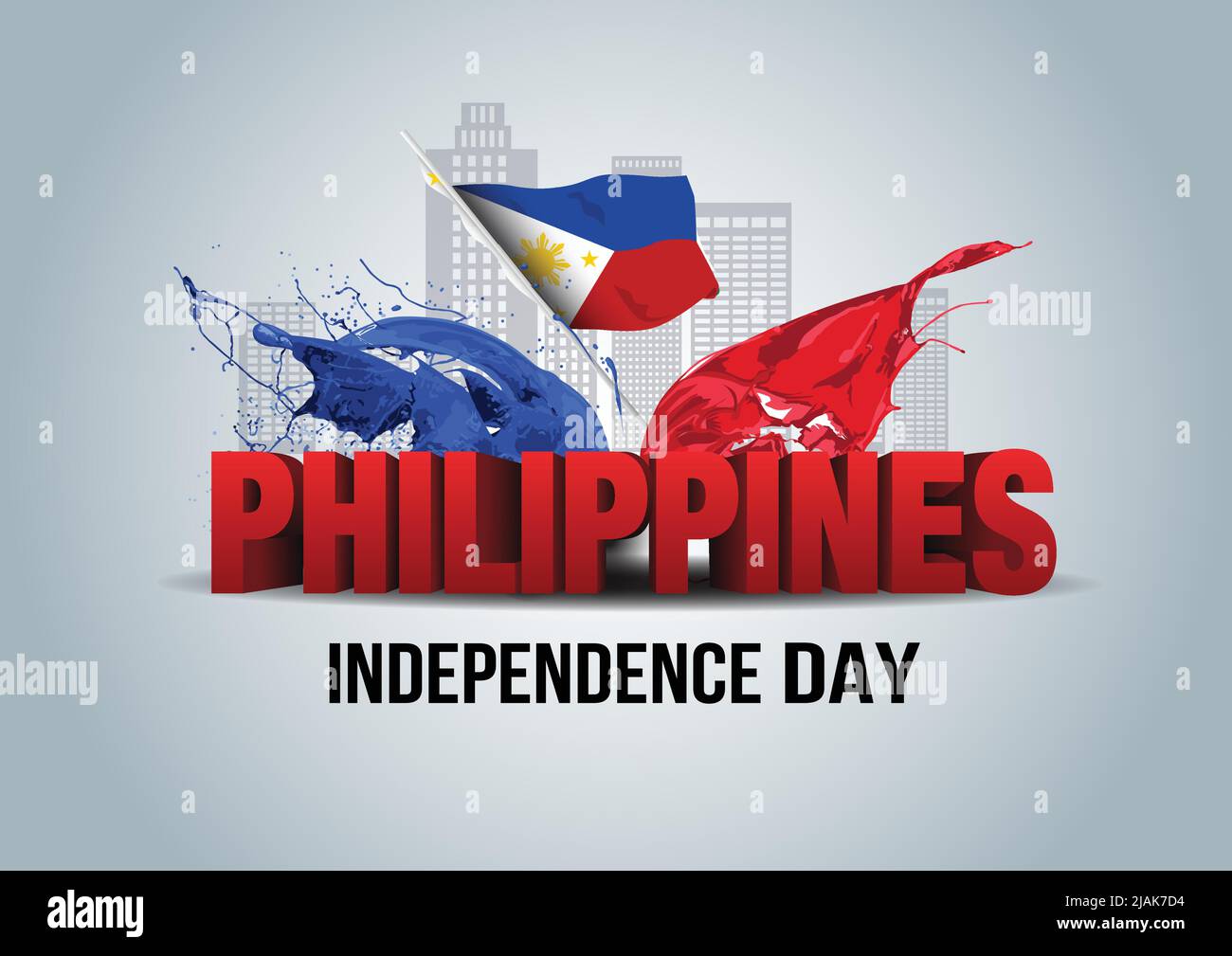 happy independence day Philippines 12th June. 3d letter with ...