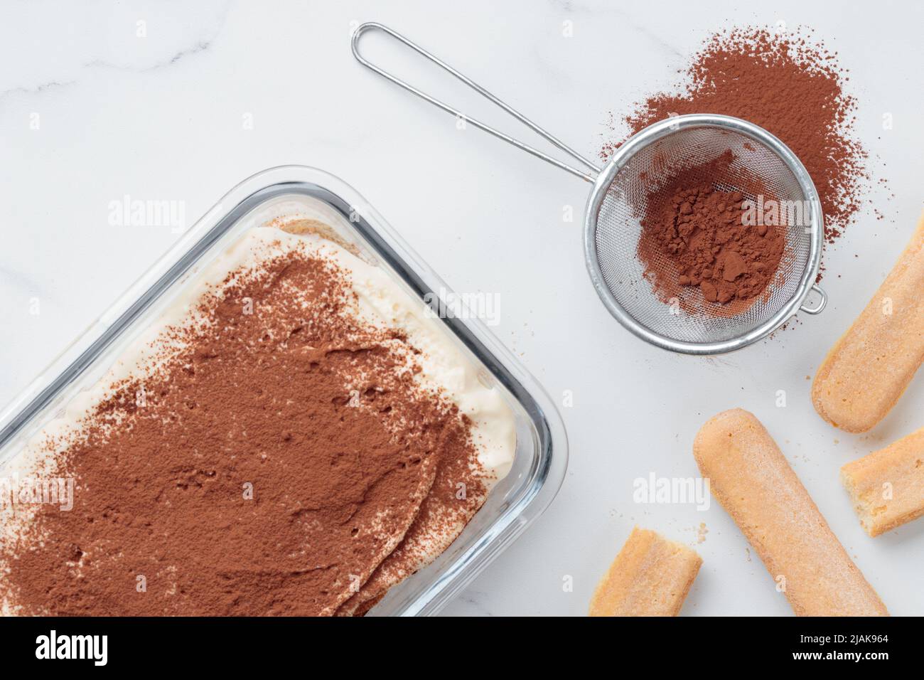 Homemade Tiramisu Cake Dessert And Cocoa With Savoiardi As Ingredients ...