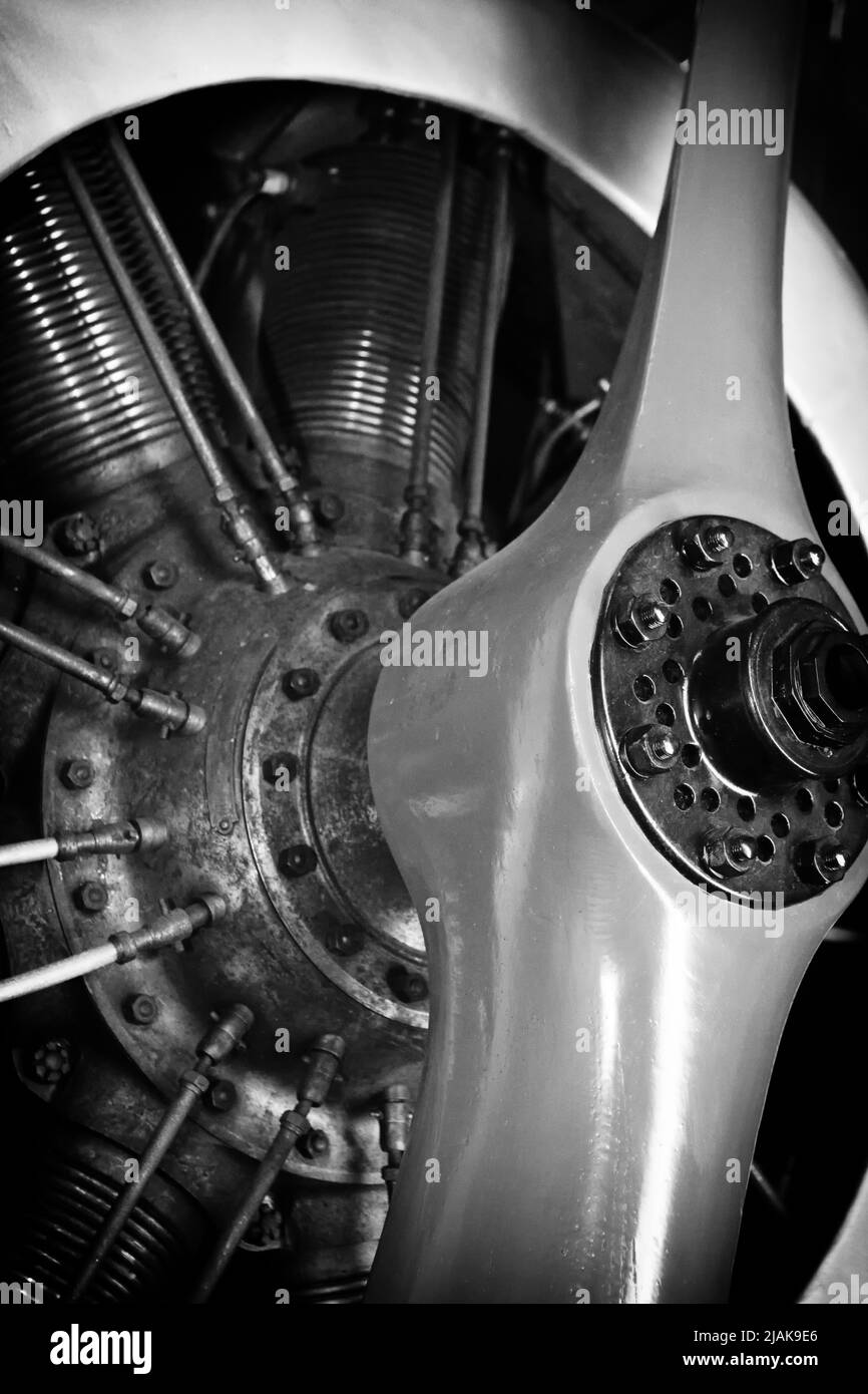 Aircraft radial engine with propeller Stock Photo Alamy