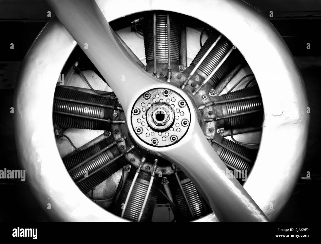 Aircraft radial engine with propeller Stock Photo Alamy