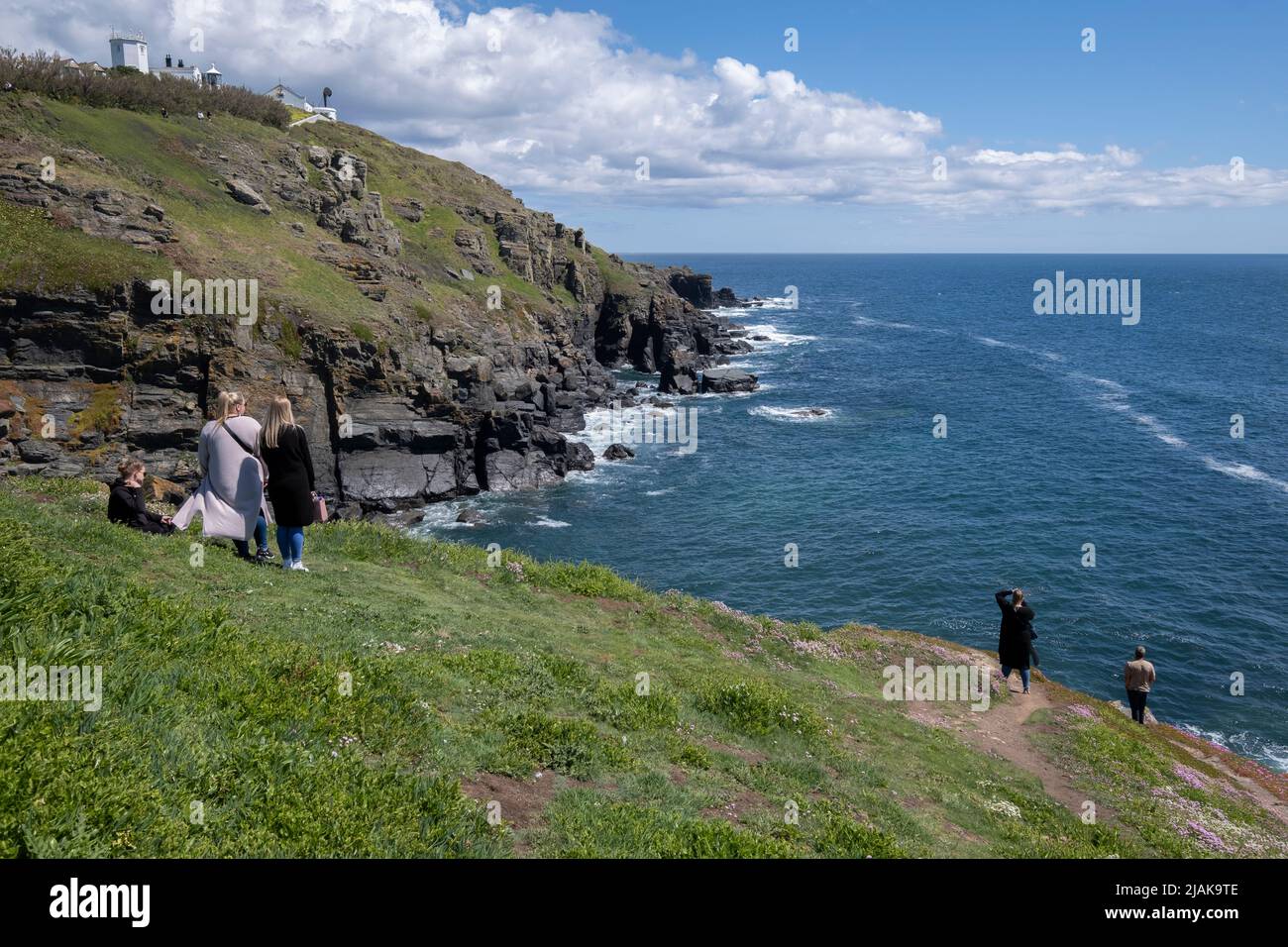 View of the most southerly point on the British Isles, Lizard Point in Cornwall, England. Stock Photo