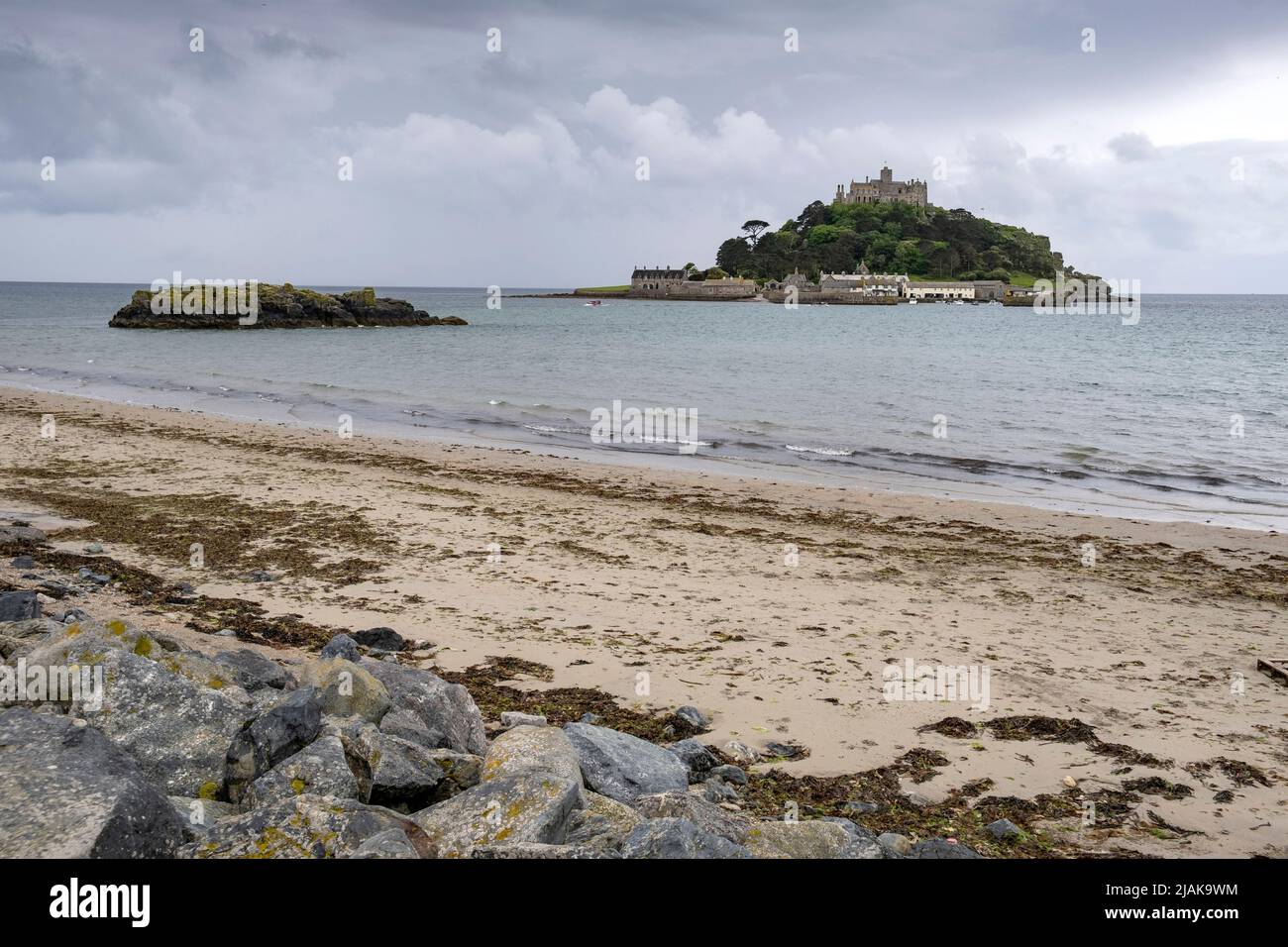 St Michael's Mount off the southern coast of Cornwall, England. Stock Photo