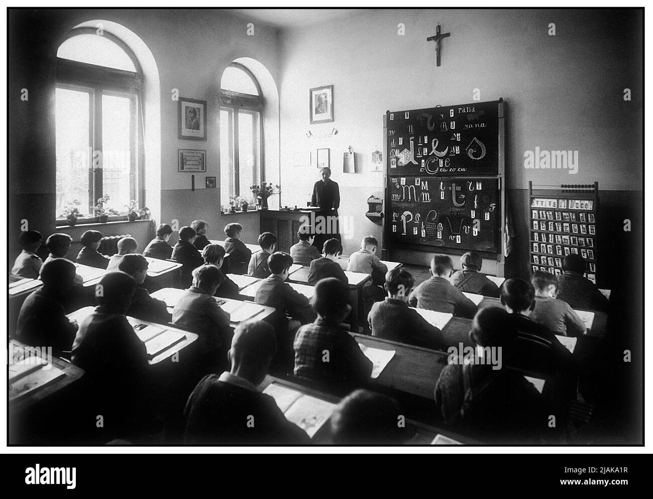 Firenze - Italia - Biblioteca di Documentazione Pedagogica - fotografia di una lezione - Scuola elementare Riccardo Pitteri di Gorizia - 1935 Stock Photo