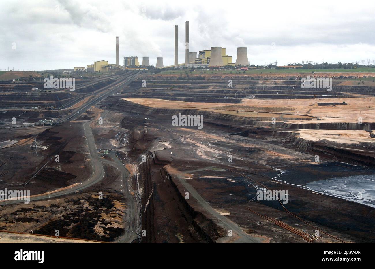 The Loy Yang open cut coal mine  in the Latrobe Valley -Victoria Australia Stock Photo