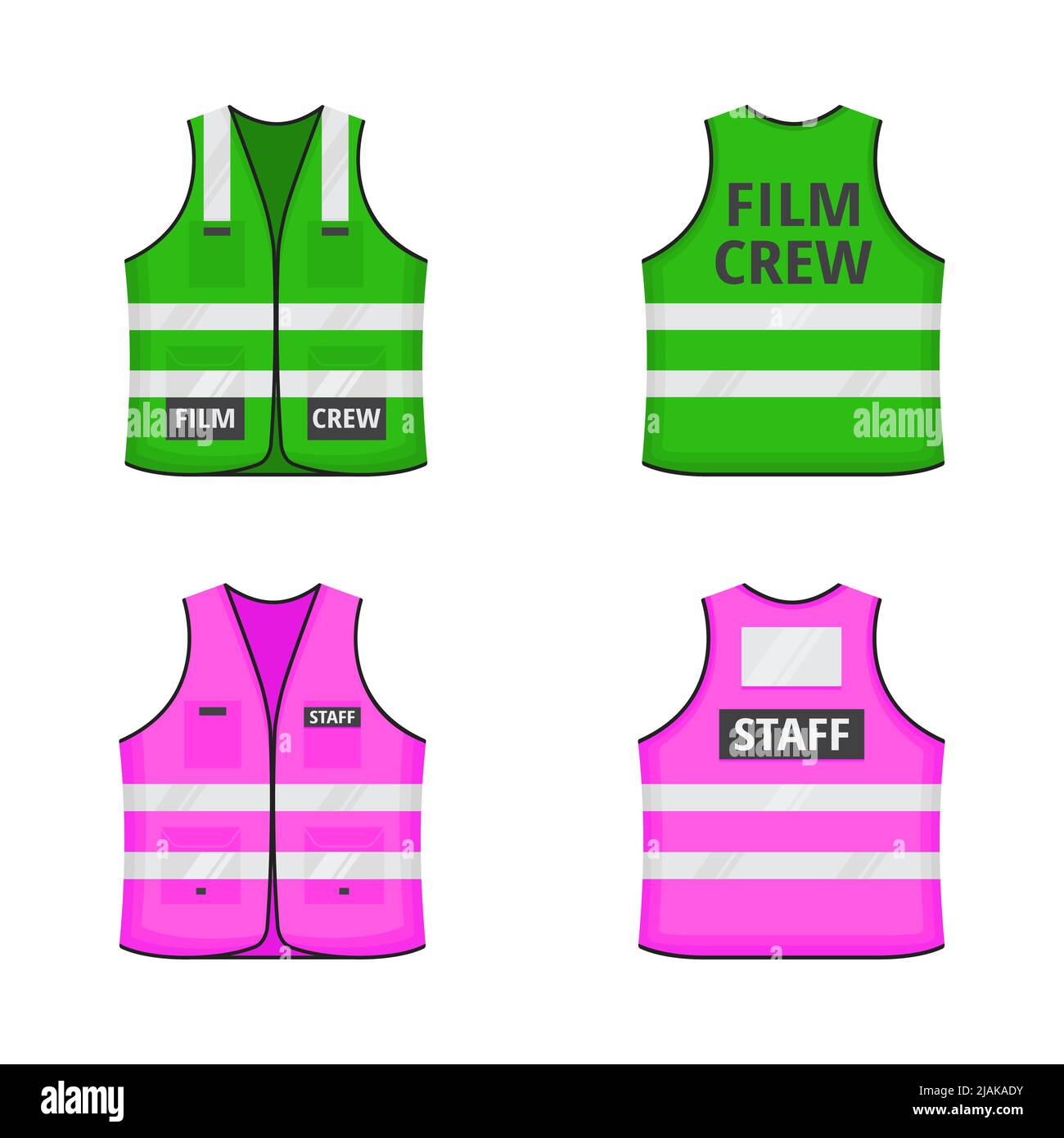 Safety reflective vest with labels tag flat style design vector