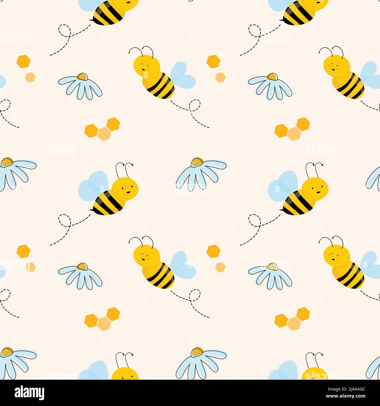 Cute bees pattern Stock Vector Image & Art - Alamy