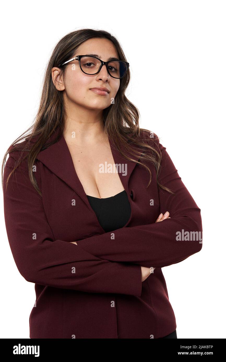 Curvy Brunette Glasses