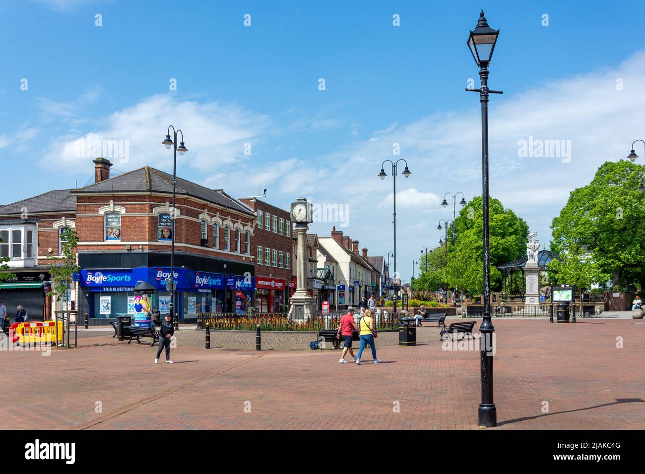 Memorial Clock, Market Place, Cannock, Staffordshire, England, United Kingdom Stock Photo