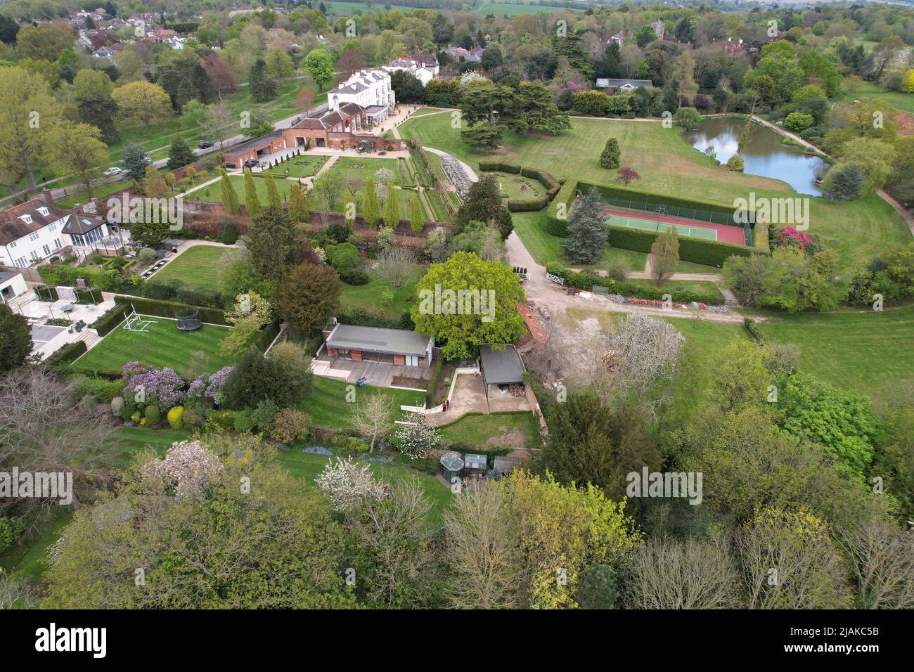 Large house Hadley Green London Borough of drone aerial view
