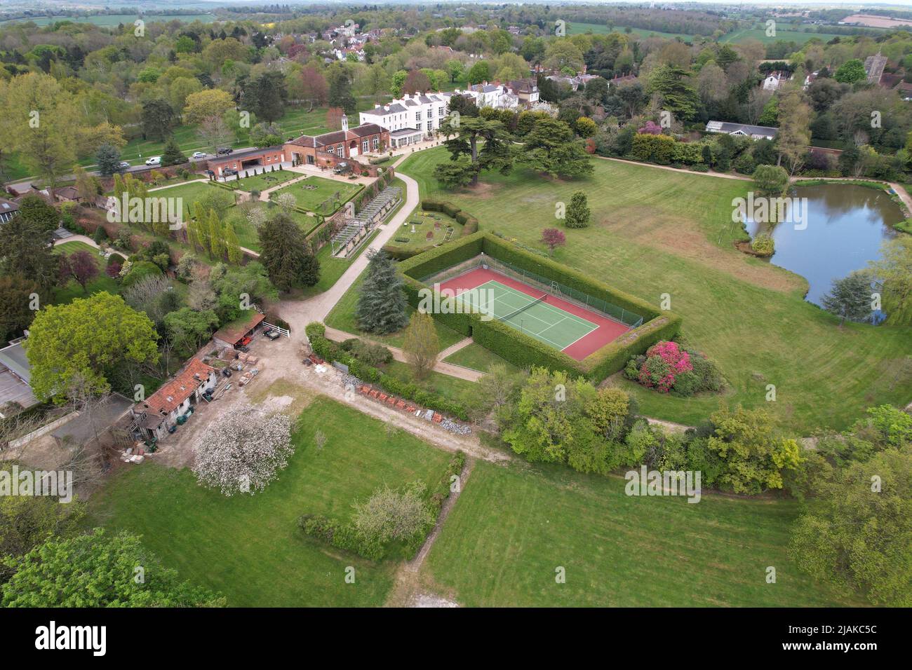 Large house Hadley Green London Borough of drone aerial view