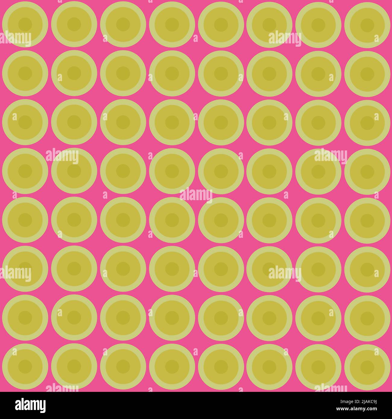 Green circles on pink background. Seamless pattern. Stock Vector