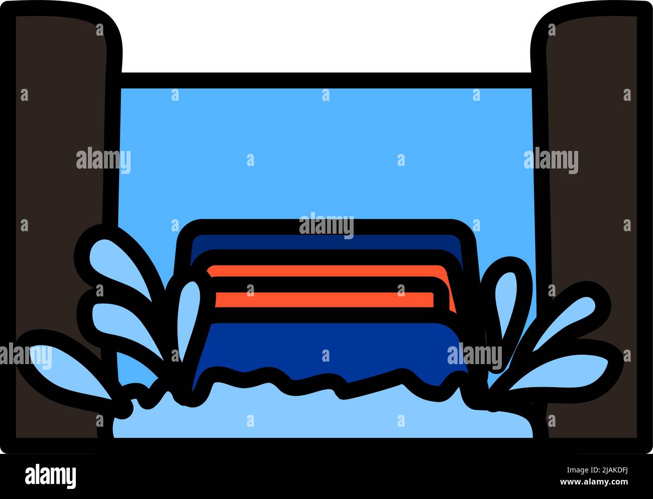 Water Boat Ride Icon. Editable Bold Outline With Color Fill Design