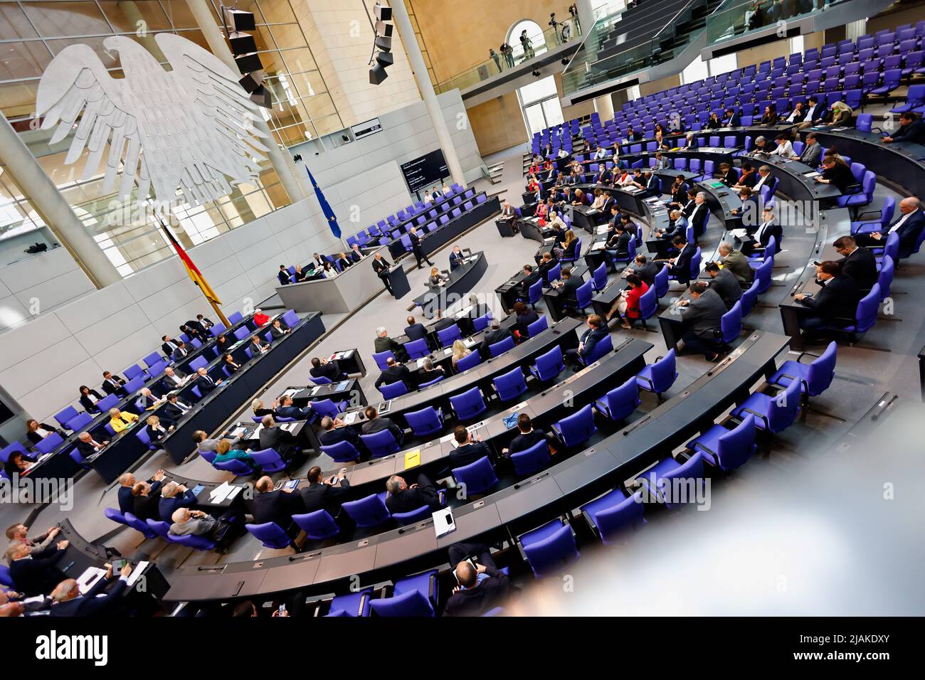 A general view shows a session of German lower house of parliament, Bundestag, in Berlin, Germany May 31, 2022. REUTERS/Hannibal Hanschke Stock Photo