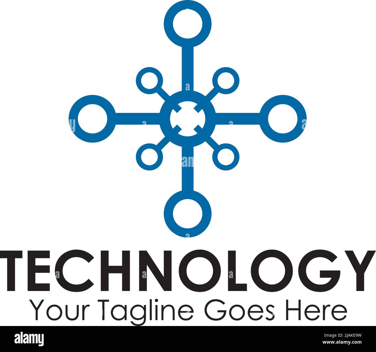 Technology logo design with using circuit element vector template illustration Stock Vector