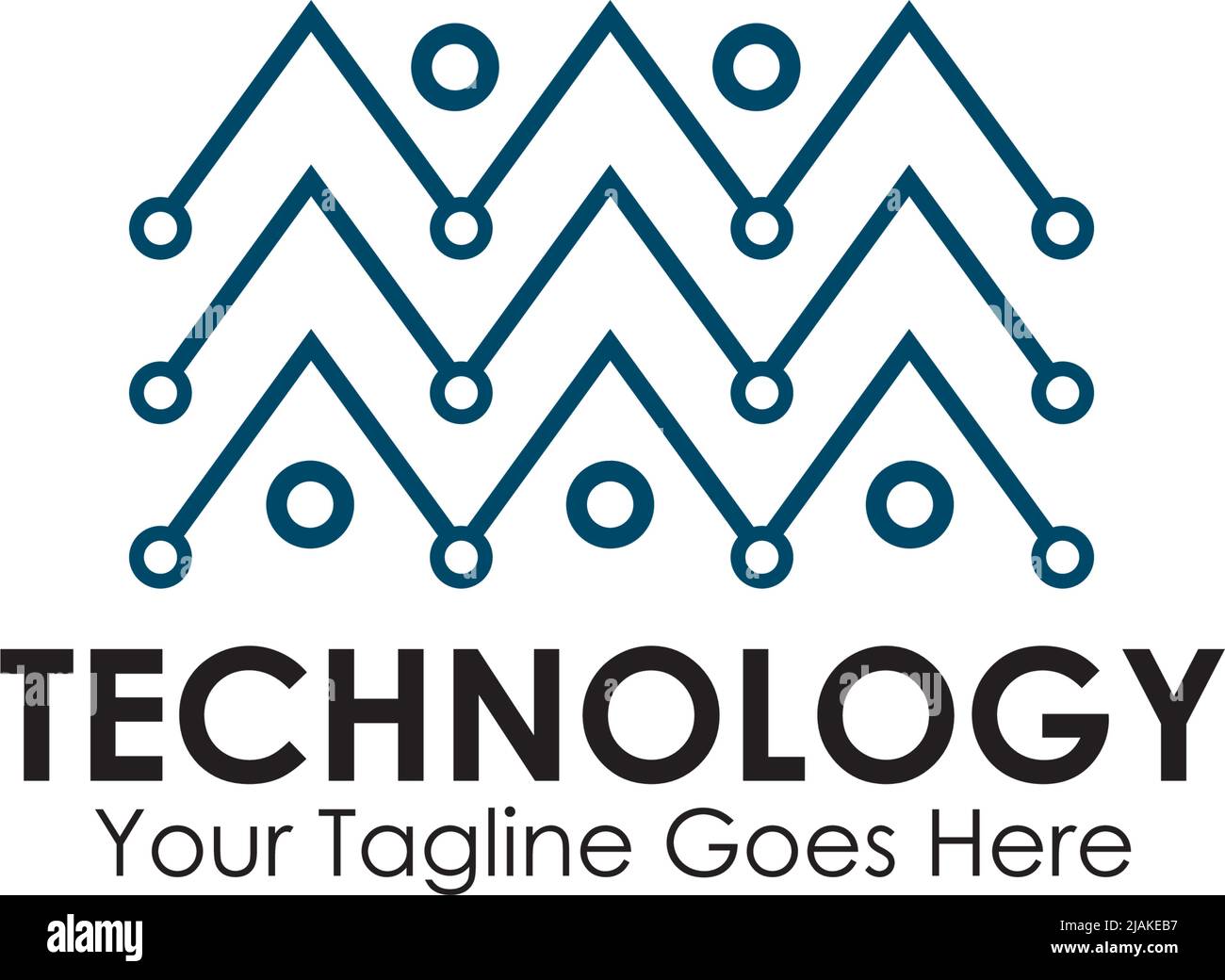 Technology logo design with using circuit element vector template illustration Stock Vector