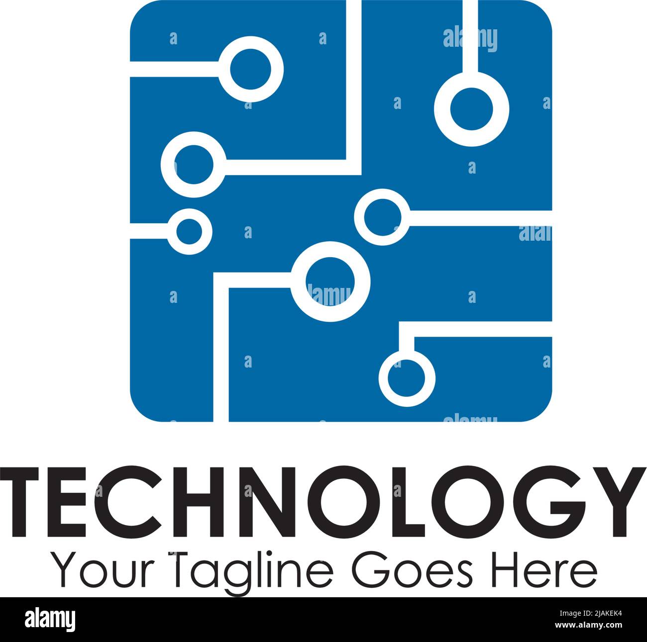 Technology logo design with using circuit element vector template illustration Stock Vector