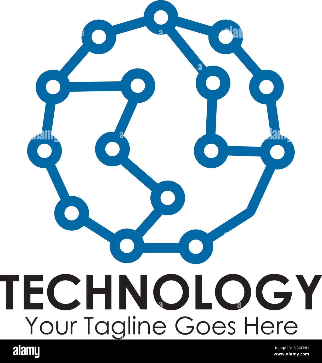 Technology logo design with using circuit element vector template illustration Stock Vector