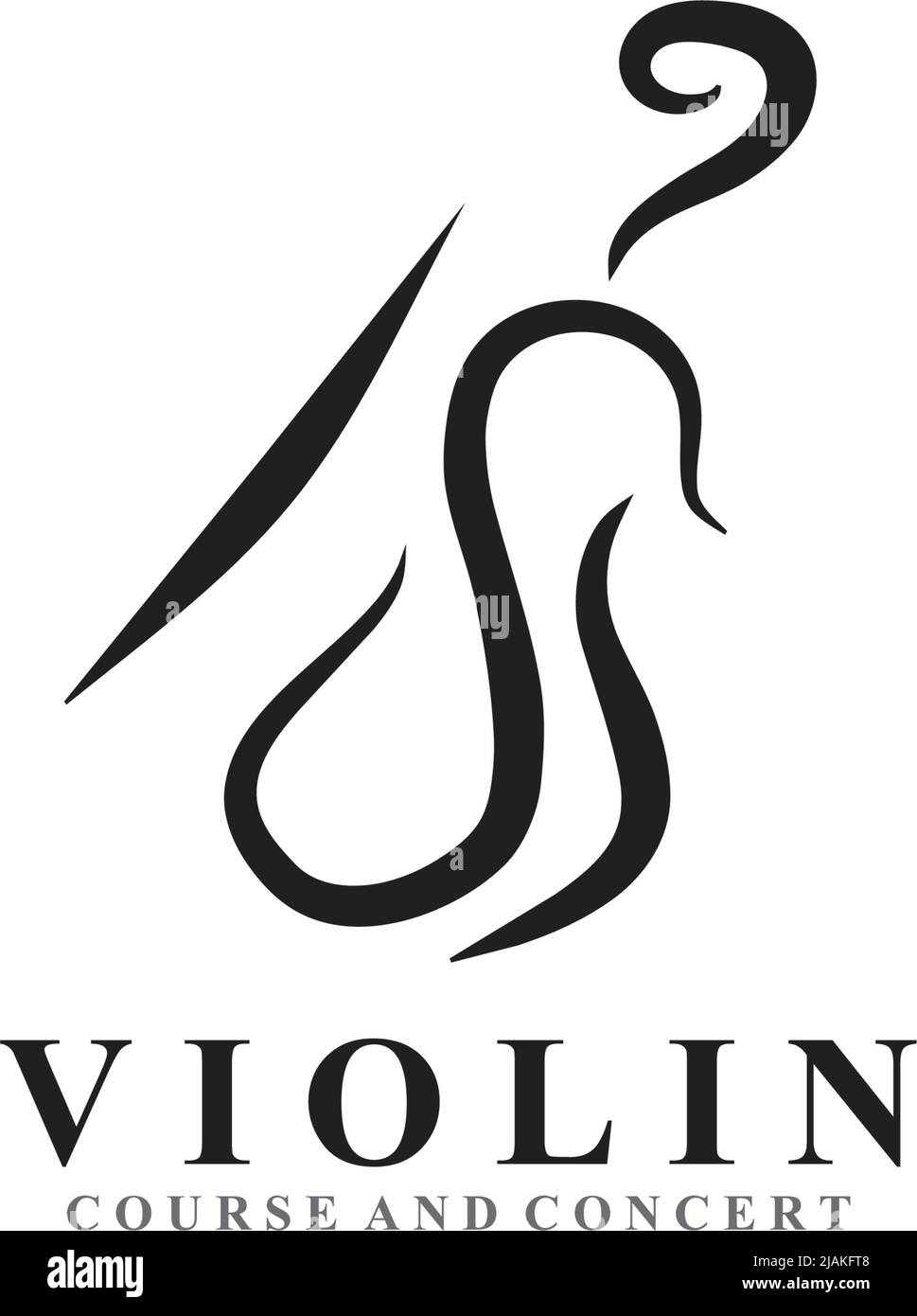 Violin logo icon design vector illustration template Stock Vector