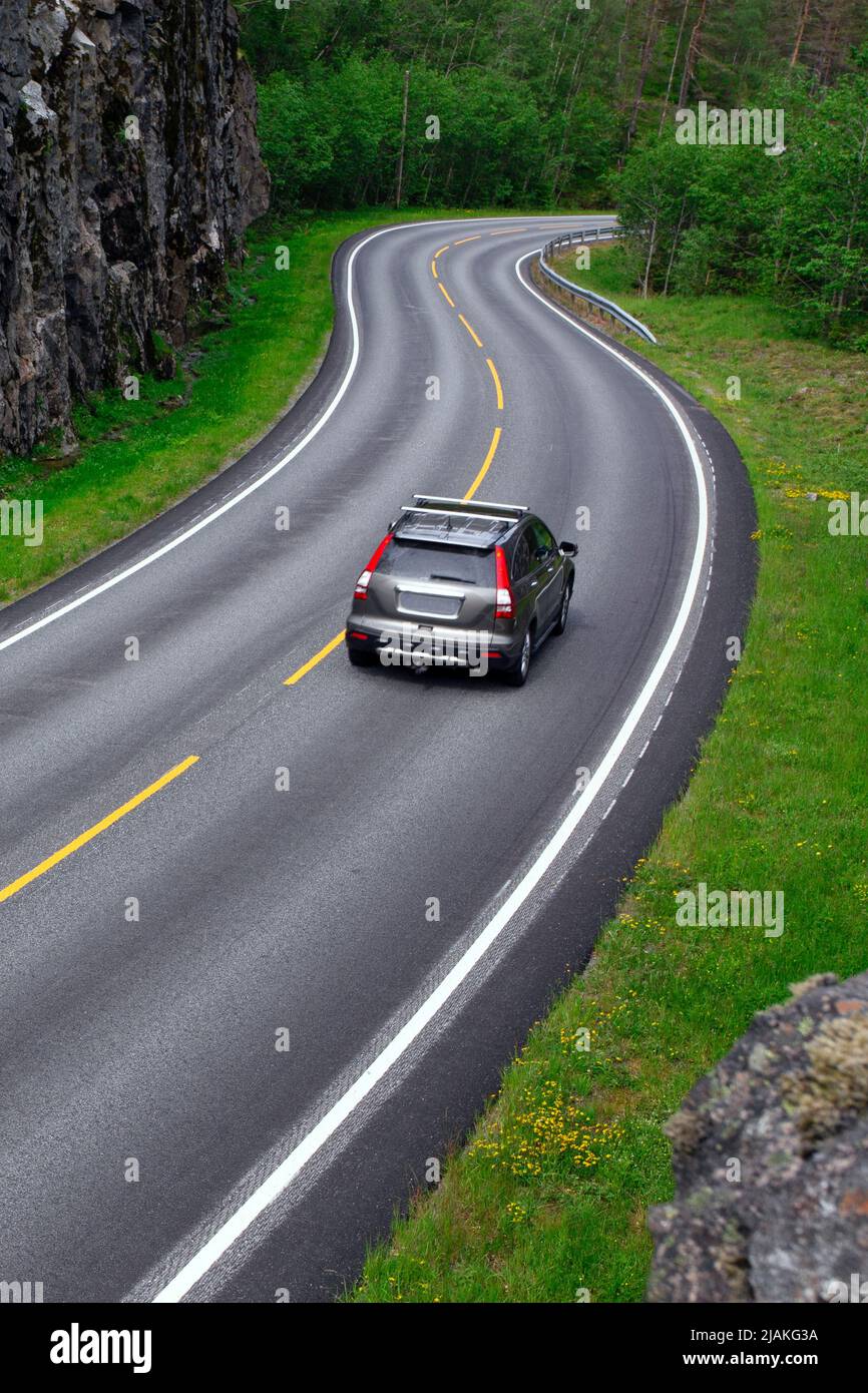 beautiful windy road at the norwegian mountains Stock Photo Alamy