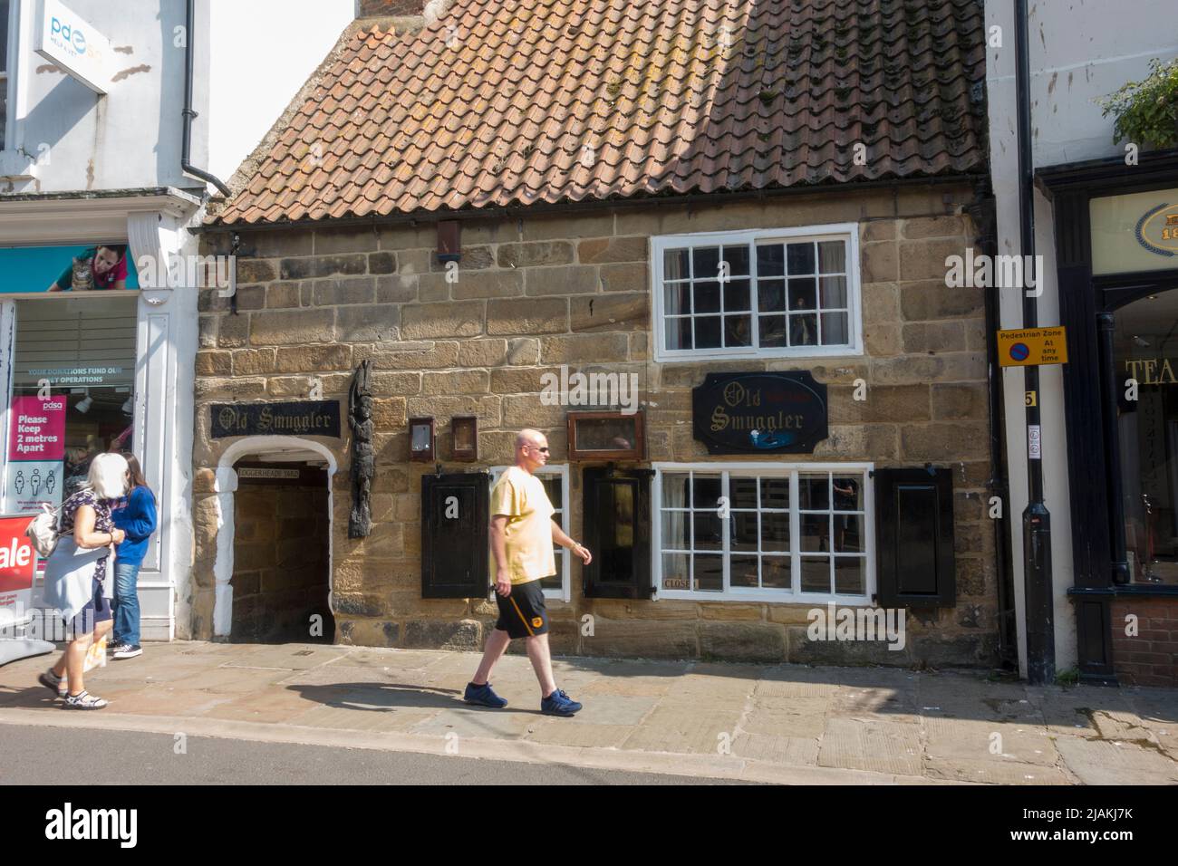 The Old Smuggler's Cafe on in Whitby, North Yorkshire, UK. Stock Photo