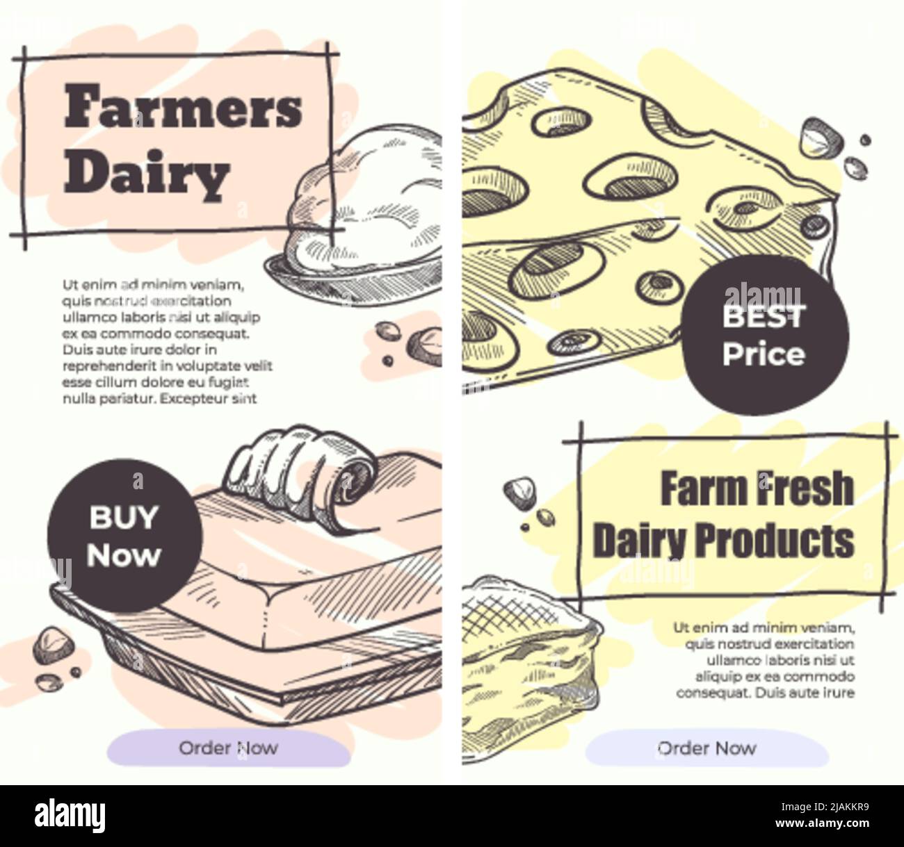 Dairy farmers, organic and fresh milk products Stock Vector Image & Art ...