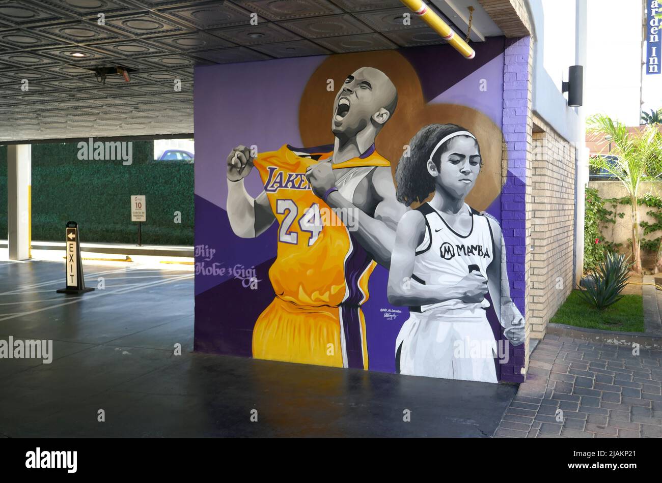 Los Angeles, California, USA 30th May 2022 A General view of atmosphere of Kobe  Bryant and Gigi Bryant Street Art Mural on May 30, 2022 in Los Angeles,  California, USA. Photo by