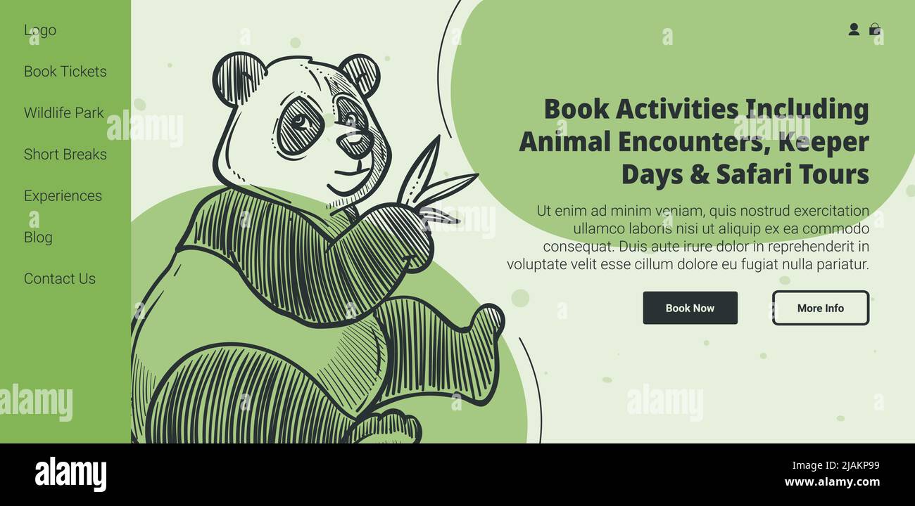 Safari tours and activities in zoo, buy tickets Stock Vector Image