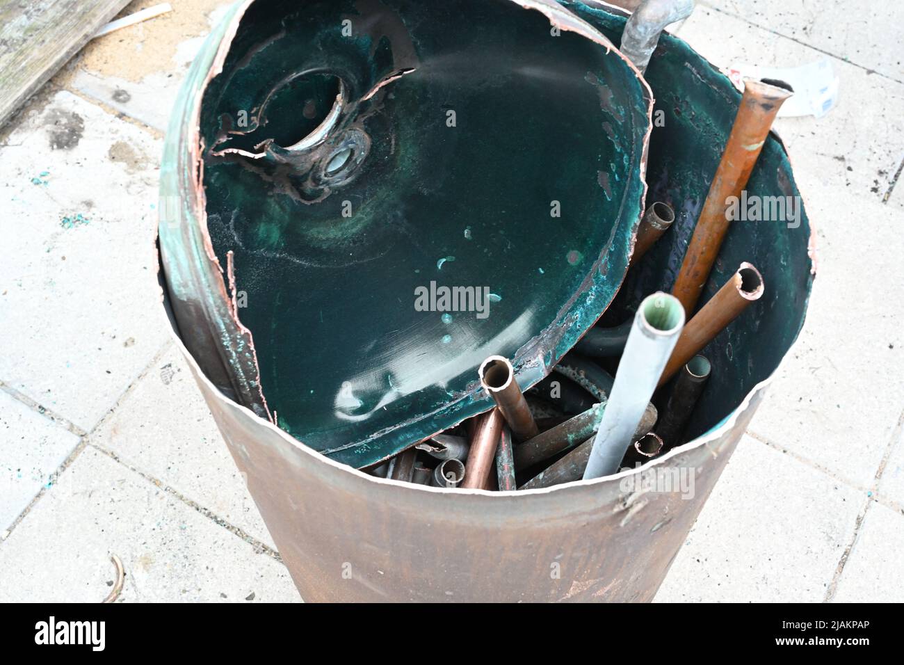 Copper pipe, recycling non ferrous metal Stock Photo Alamy