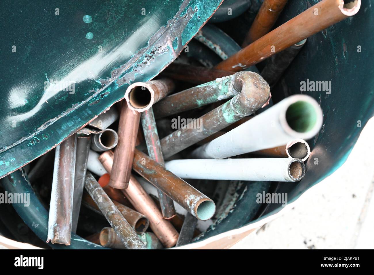 Copper pipe, recycling non ferrous metal Stock Photo Alamy