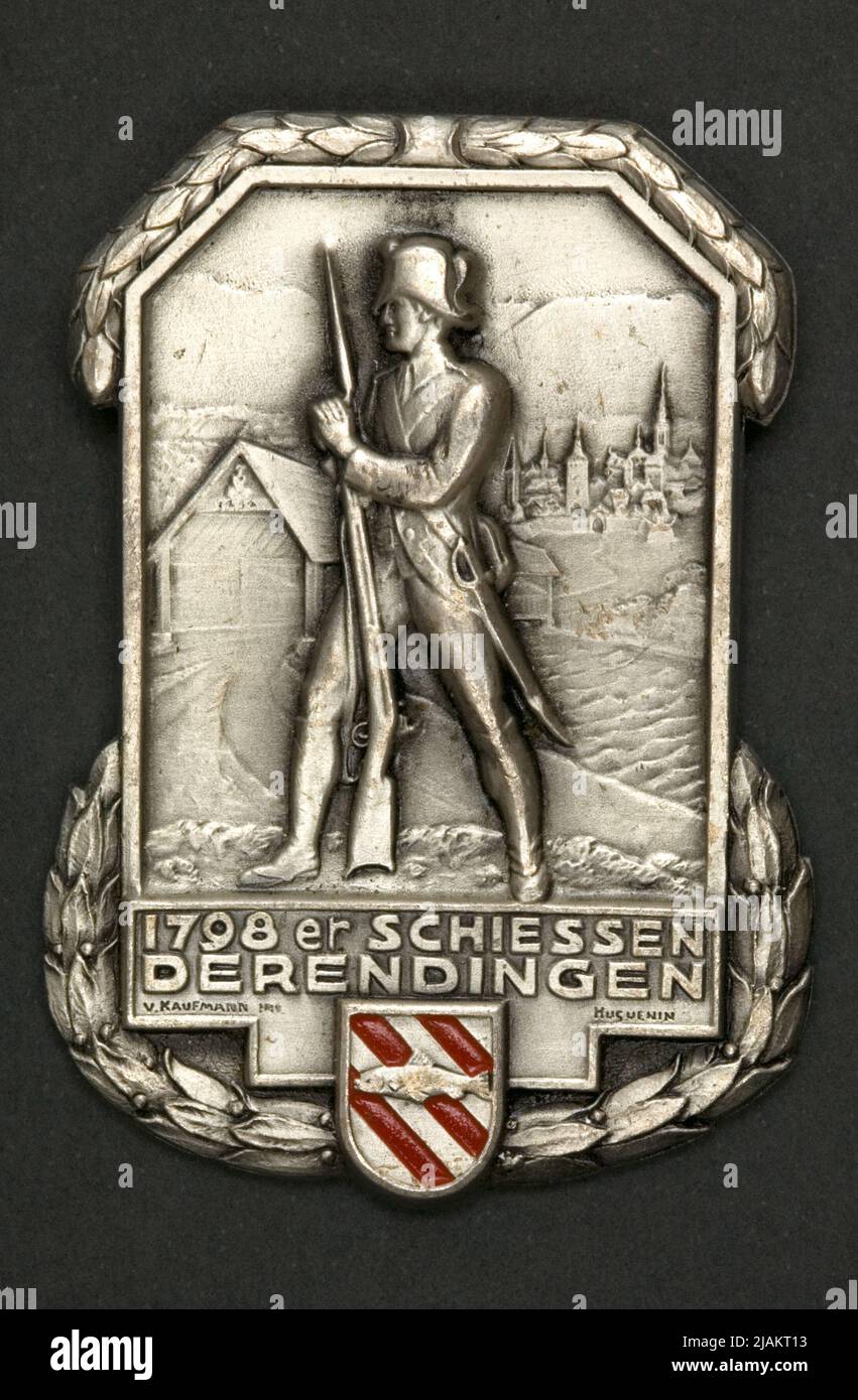 Strzelecka Memorial Badge 1798 He shoots the Endingen Solothurn Canton Huguenin Stock Photo