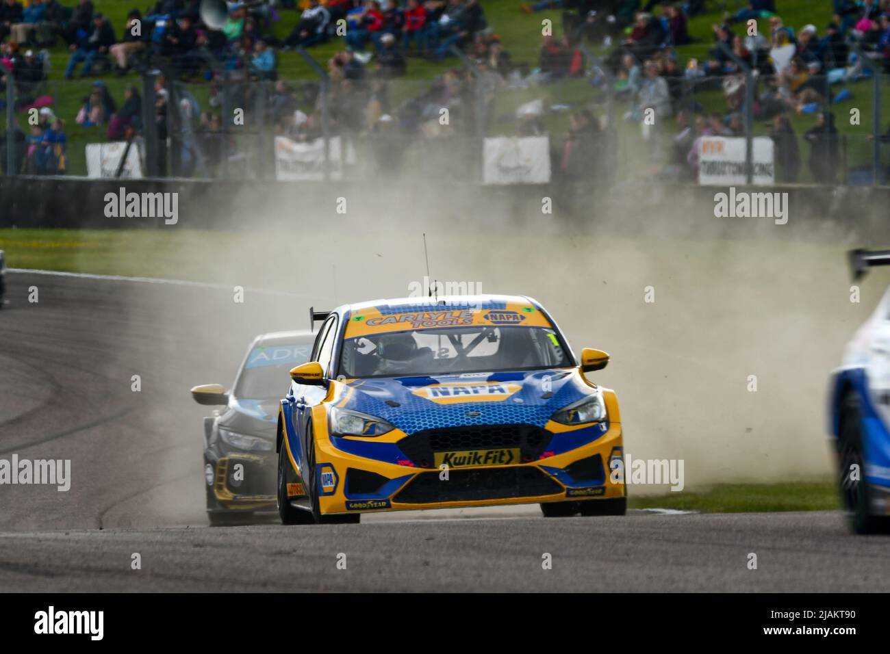 Ashley, Ash, Sutton driving the Ford Focus NAPA Racing car at Thruxton ...