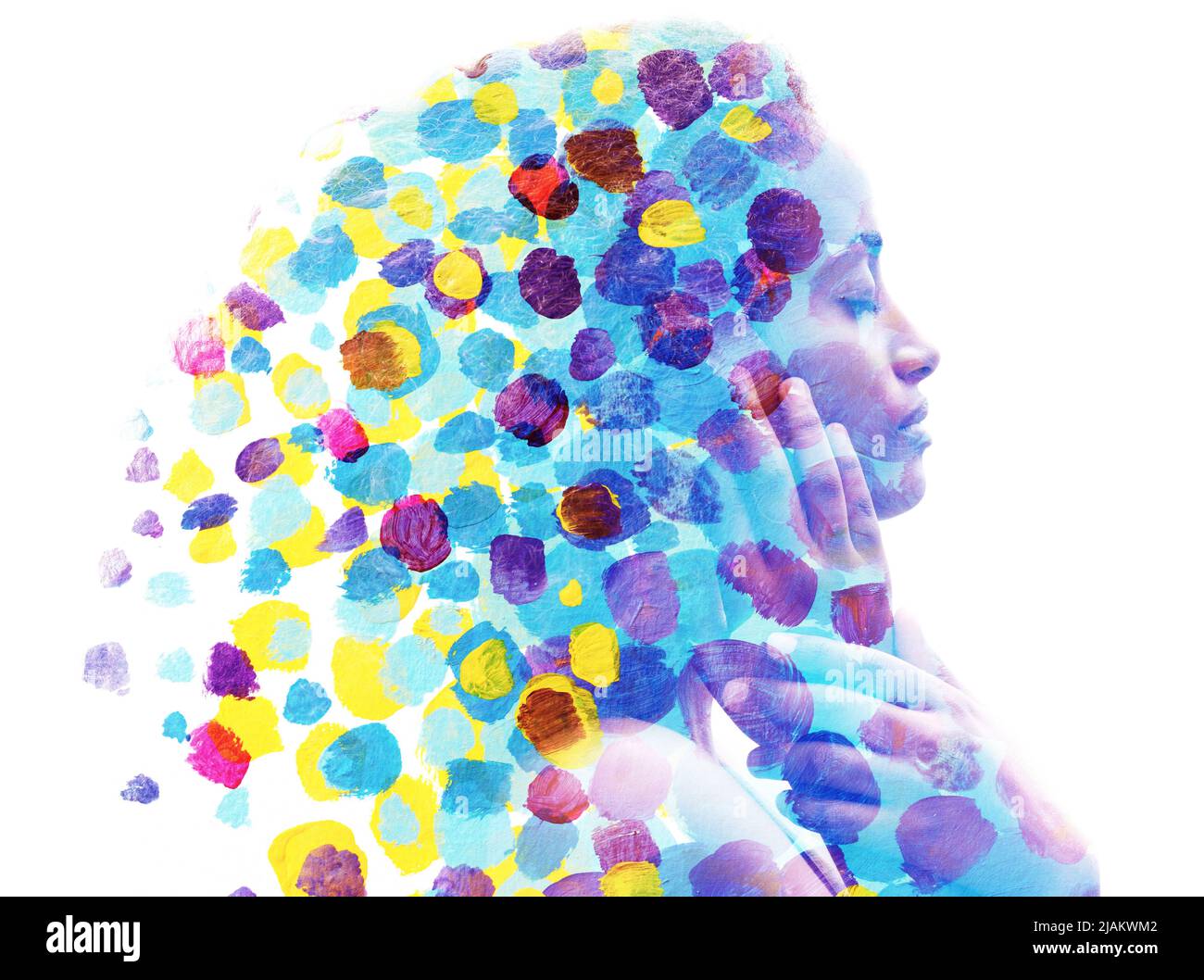 Paintography. A painting of countless circles combined with a portrait ...