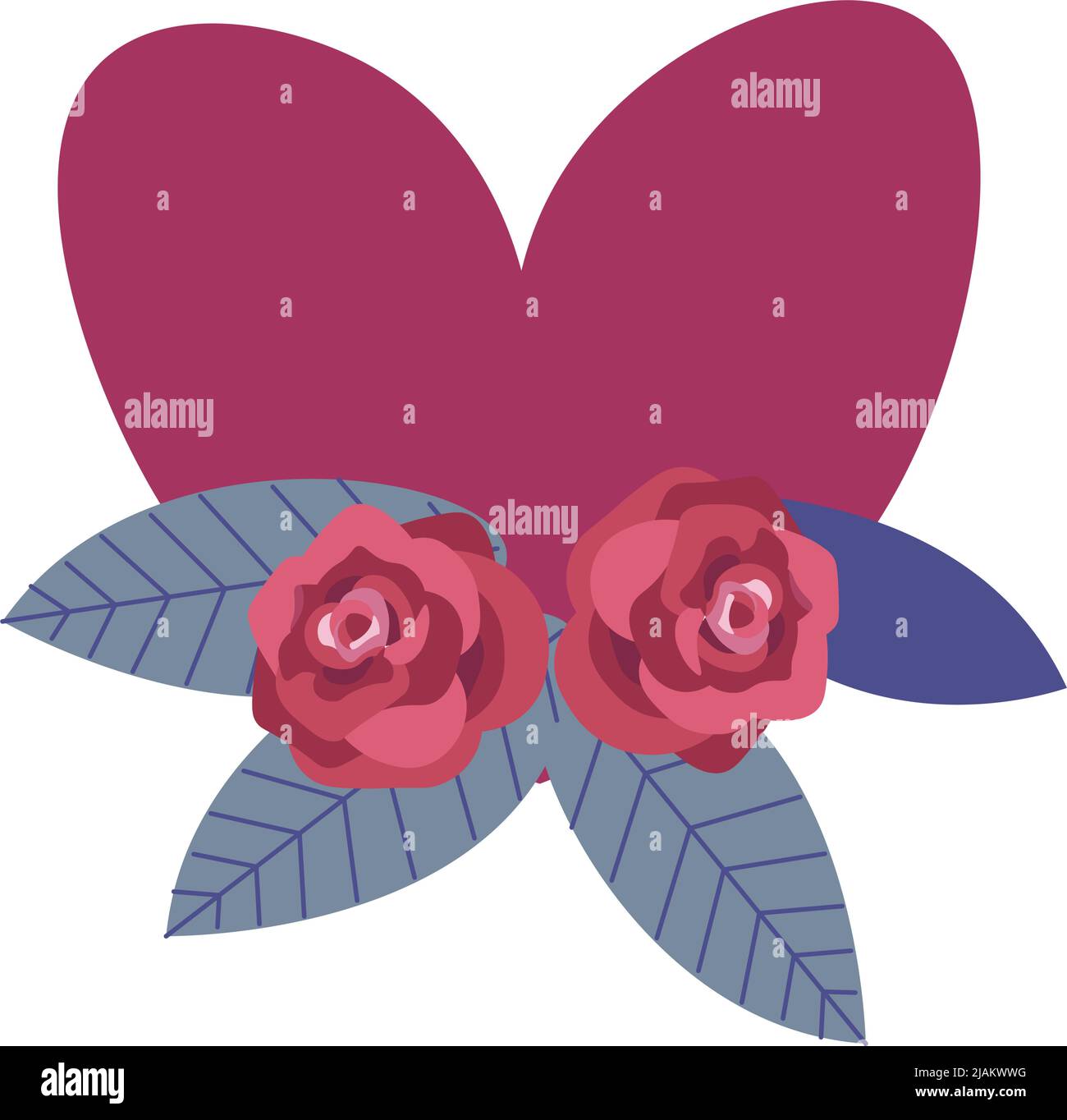 Wedding decoration, greeting card heart and roses Stock Vector Image ...
