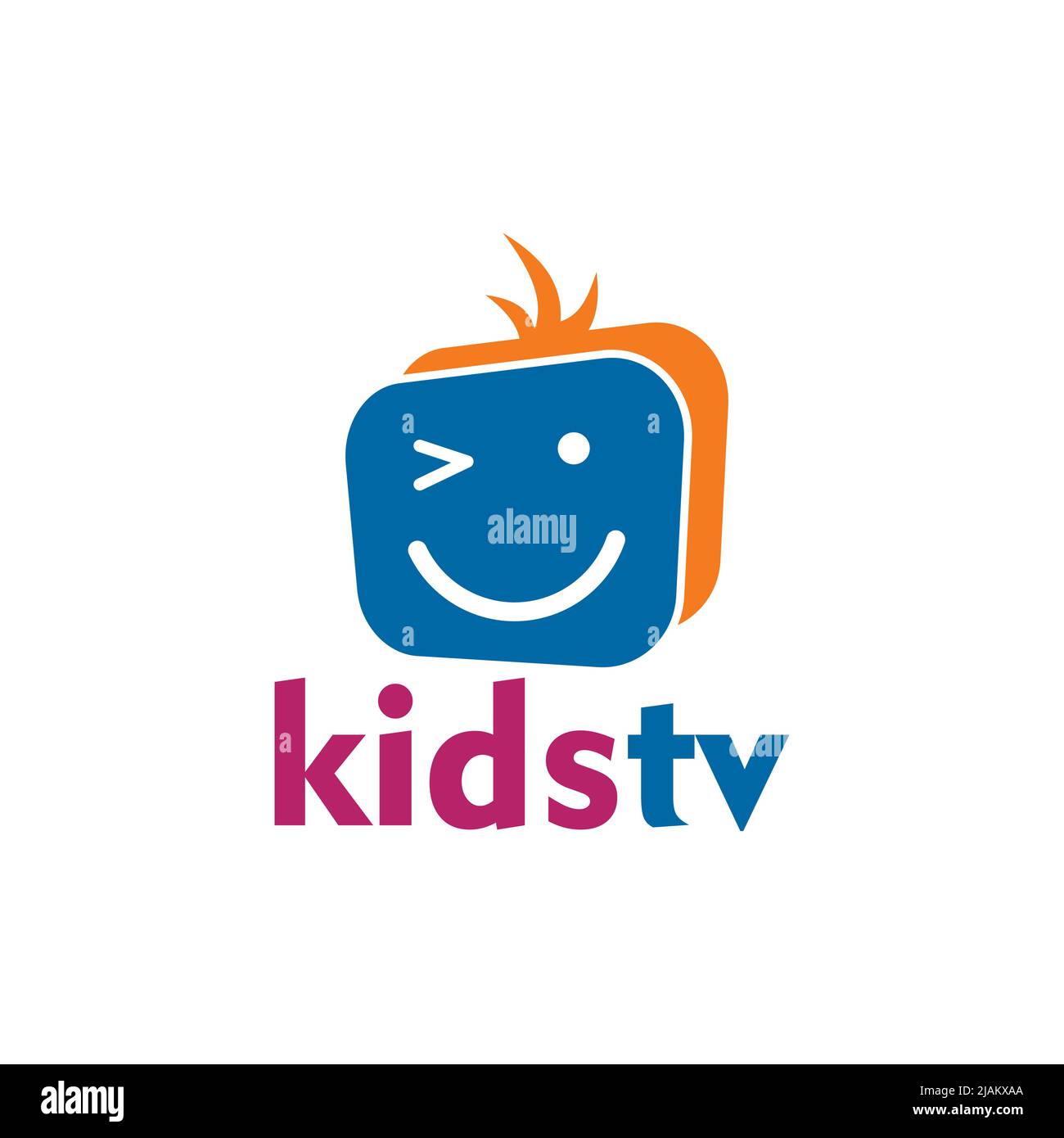 Kids tv channel vector logo design Stock Vector