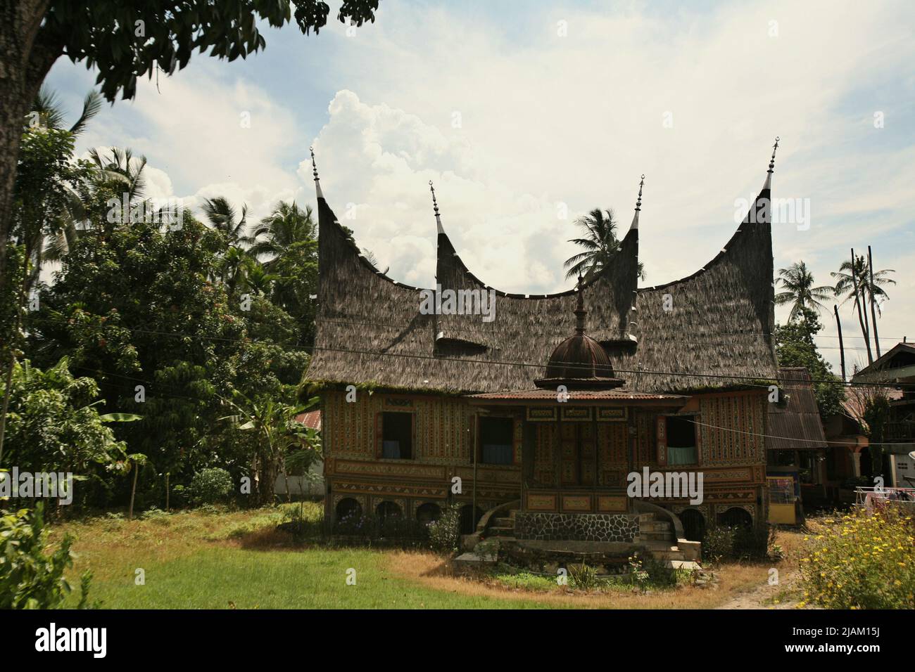 A traditional house of Minangkabau in Solok, West Sumatra, Indonesia. Stock Photo