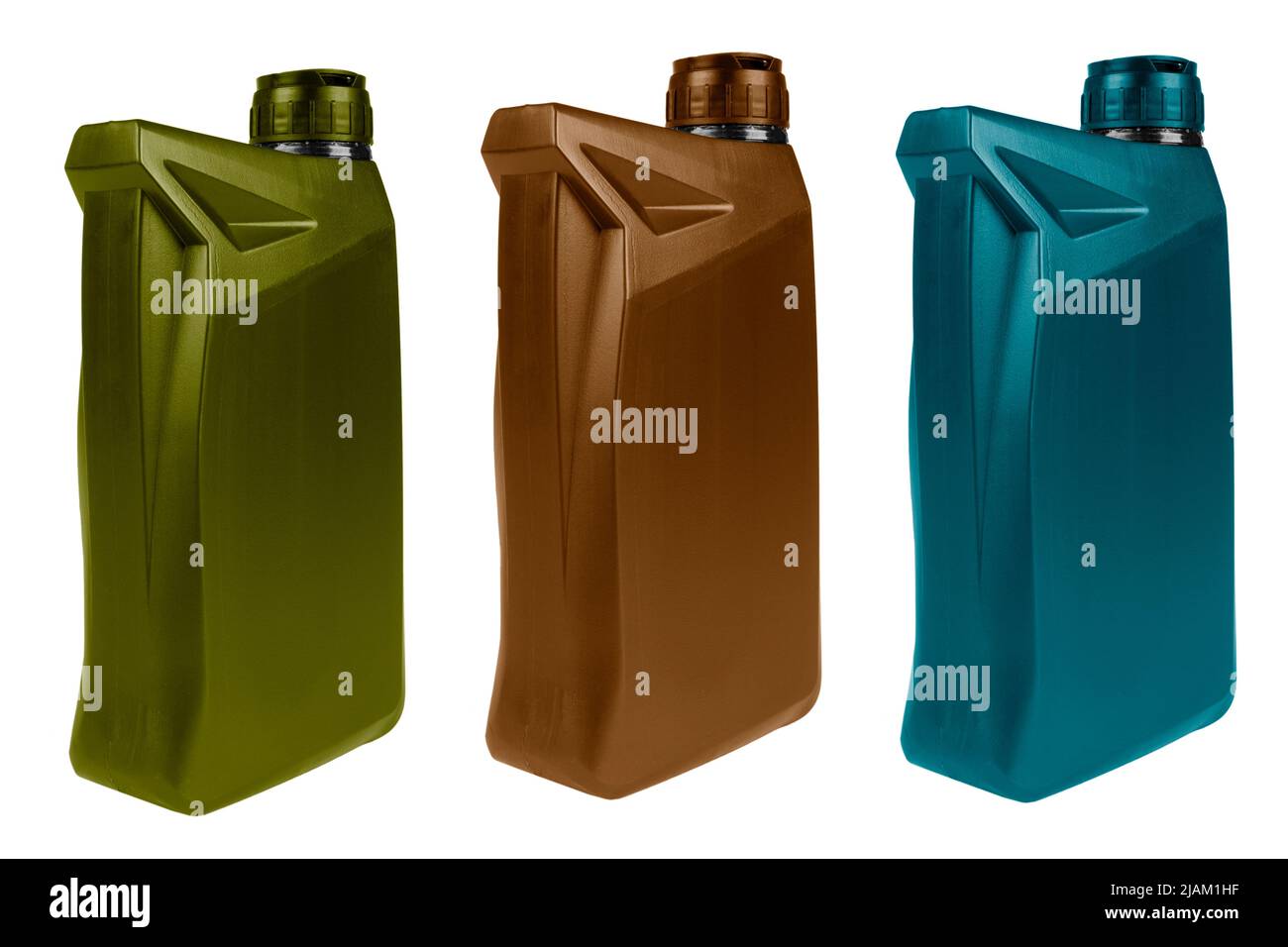 Plastic oil canister isolated on white background. Storage Tank