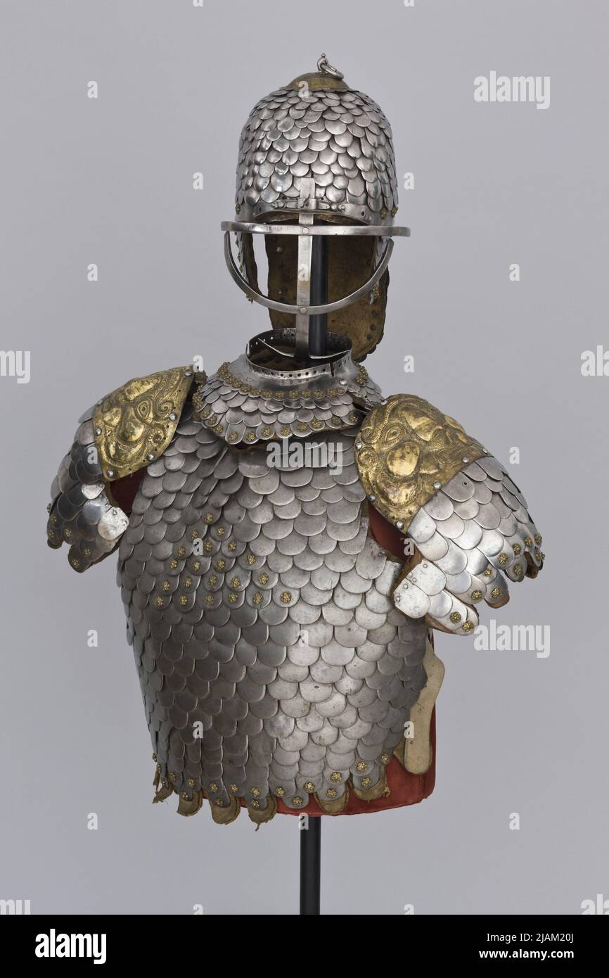 Caracentine armor consisting of a szyszak, breastplate, collarbone and a pair of shoulder pads Stock Photo